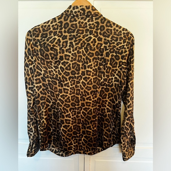 Michael Kors | Women’s | Leopard Animal Print | Top | Blouse | Zip Front | Small - Picture 7 of 7